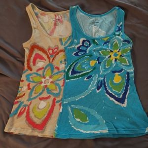 2 Old Navy, Medium, floral tanks